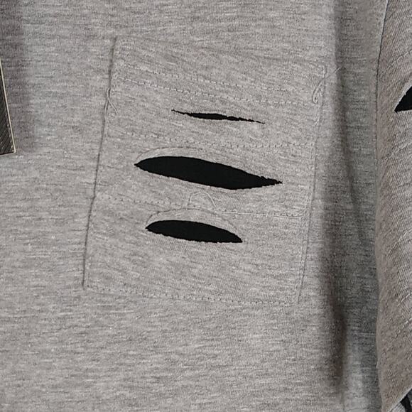 Southpole Heather Gray Tee with Black Slashes - Picture 2 of 8